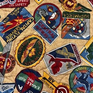 Artisan Made Small Aviation Quilt 34” X37.5” Airplanes‎ ✈️ Travel Baby Airplane